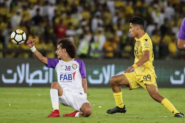 Emirate's Ali Saleh on the right who plays for Al-Wasl scored twice along with two assists